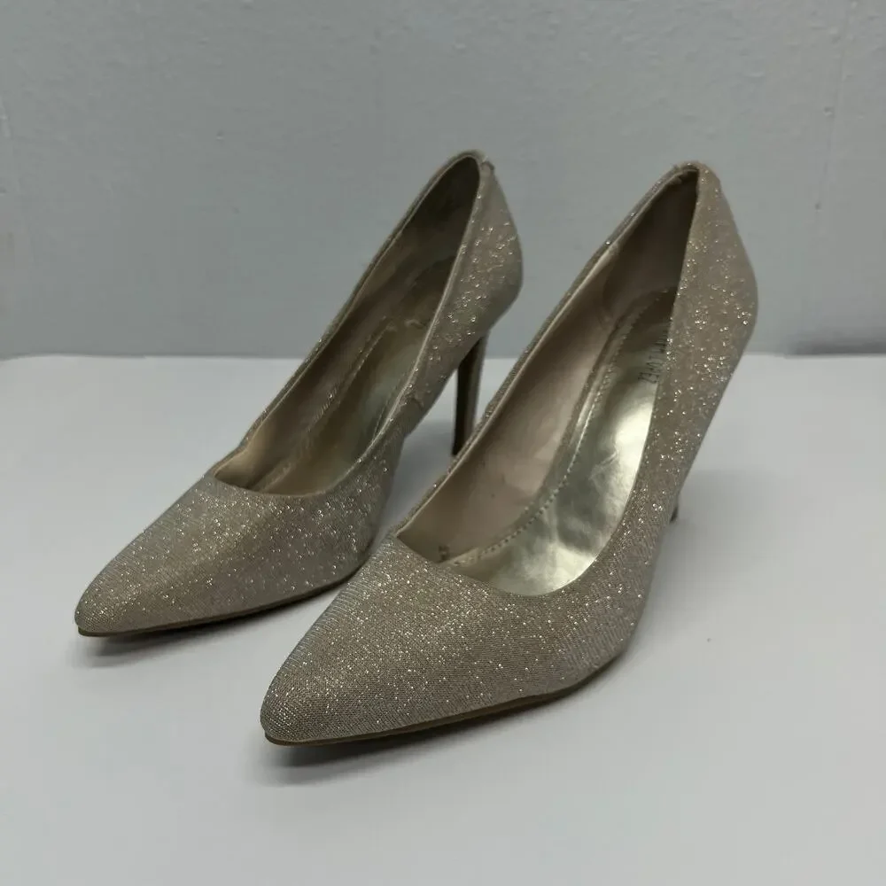 Jennifer Lopez Metallic Heel Pumps Womens Size 9 Party Event Evening Cocktail
